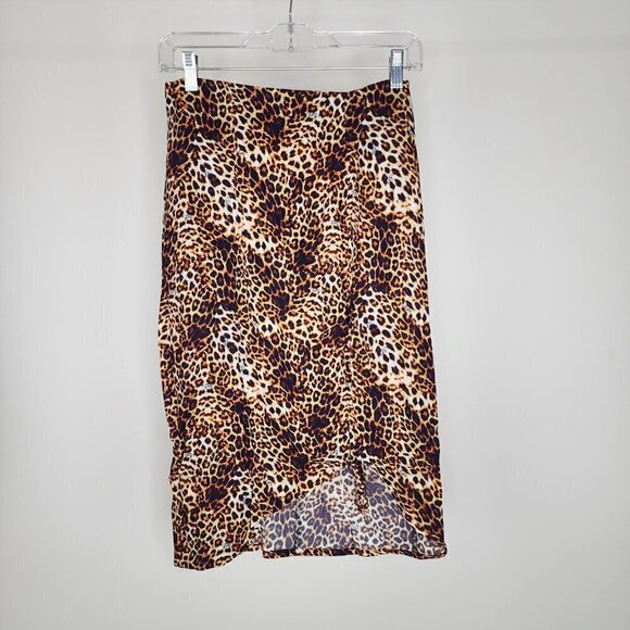 NWT VDM The Label Stassie Leopard Print Ruched Detail Skirt Small - Picture 5 of 11